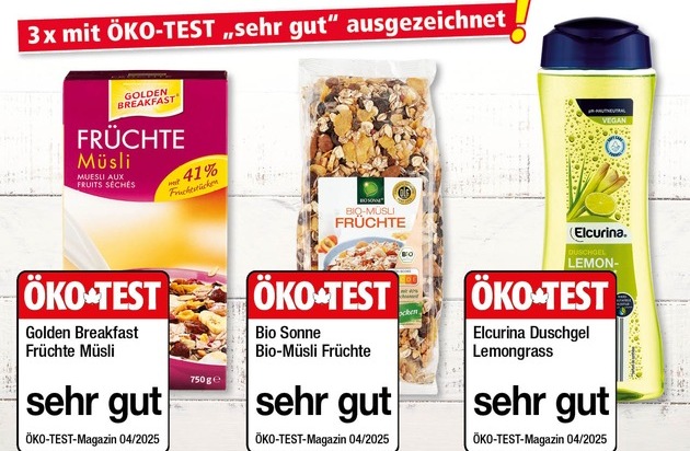 NORMA: NORMA bekommt für Müslis und Duschgel von ÖKO-TEST gleich dreimal das Prädikat "sehr gut" / Ökotest April 2025 zeichnet NORMA Eigenmarken aus